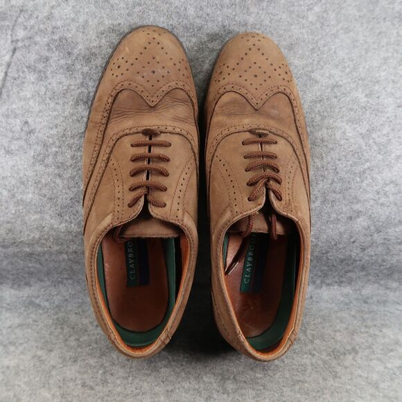 Claybrooke Shoes Mens 10.5 Oxford Wingtip Formal Classic Leather Montana Brown main image 13